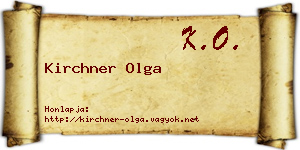 Kirchner Olga névjegykártya